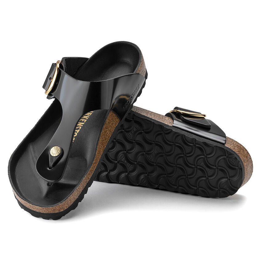 Birkenstock GIZEH BIG BUCKLE High Shine 1021467 Noir | Cuir Largeur Régulière - Dealorys