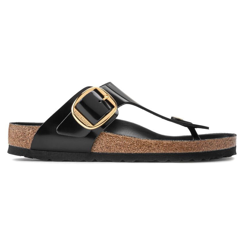 Birkenstock GIZEH BIG BUCKLE High Shine 1021467 Noir | Cuir Largeur Régulière - Dealorys
