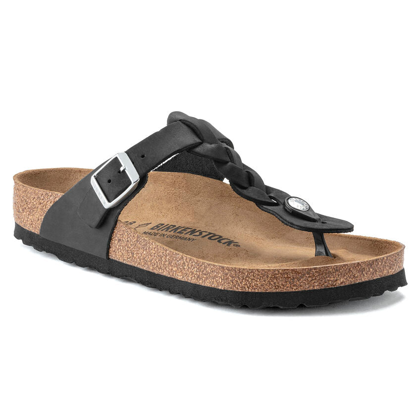 Birkenstock GIZEH BRAIDED 1021349 Noir | Cuir Largeur Régulière - Dealorys