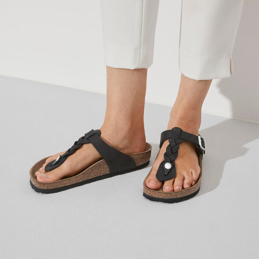 Birkenstock GIZEH BRAIDED 1021349 Noir | Cuir Largeur Régulière - Dealorys
