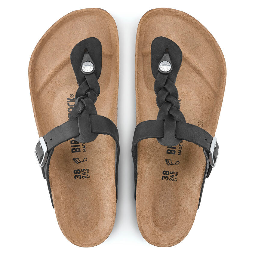Birkenstock GIZEH BRAIDED 1021349 Noir | Cuir Largeur Régulière - Dealorys