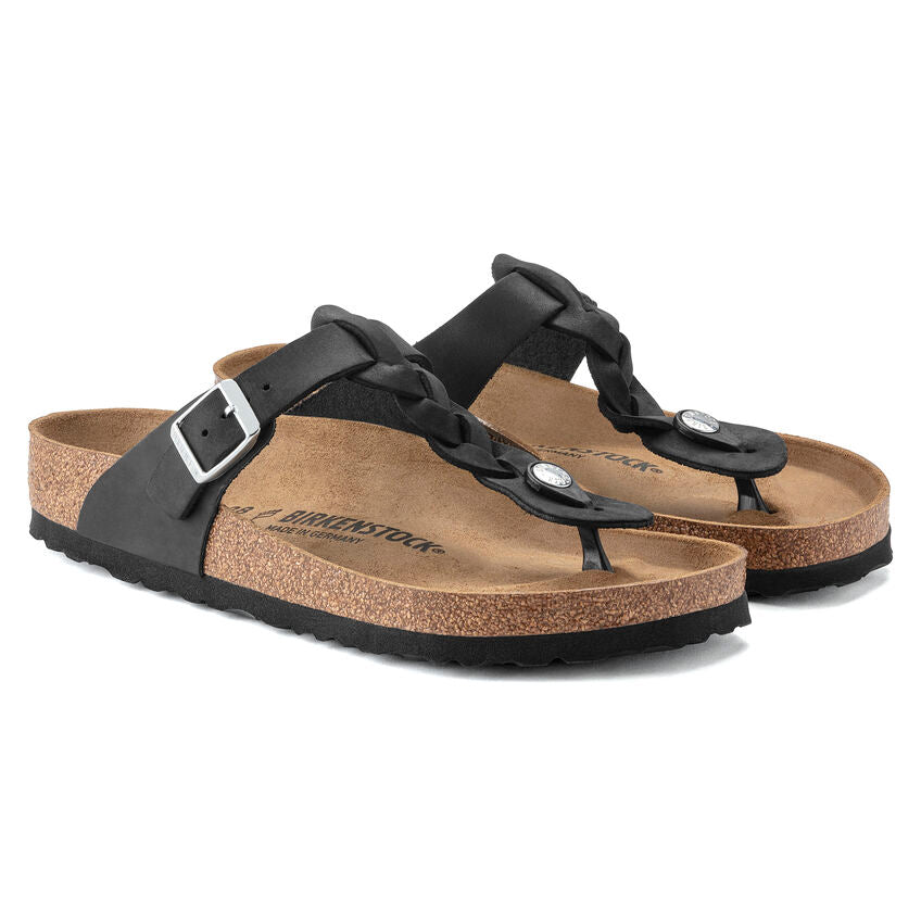 Birkenstock GIZEH BRAIDED 1021349 Noir | Cuir Largeur Régulière - Dealorys