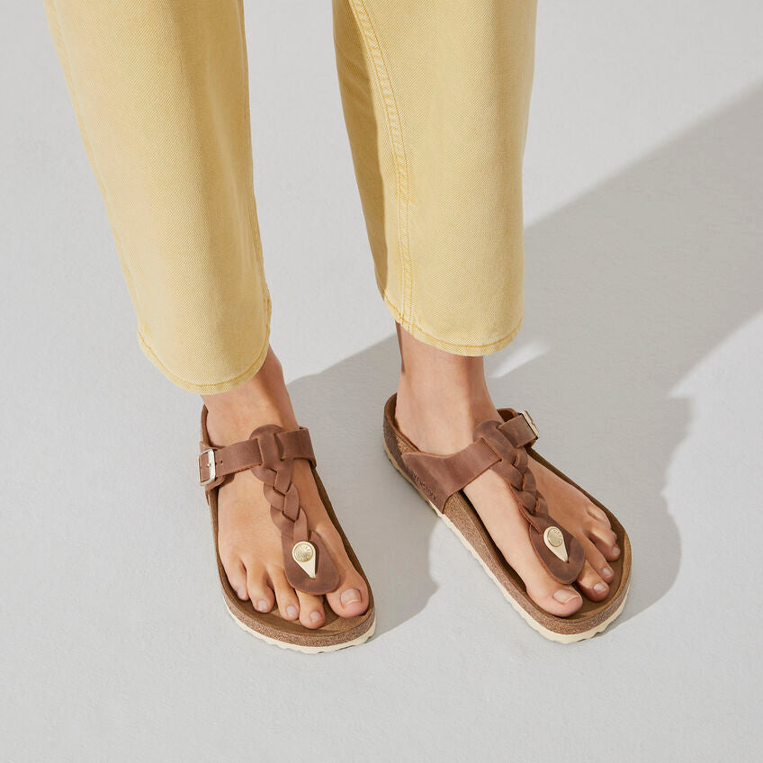 Birkenstock GIZEH BRAIDED 1021355 Cognac | Cuir Largeur Régulière - Dealorys