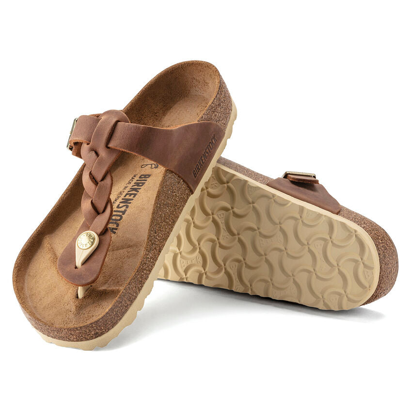 Birkenstock GIZEH BRAIDED 1021355 Cognac | Cuir Largeur Régulière - Dealorys