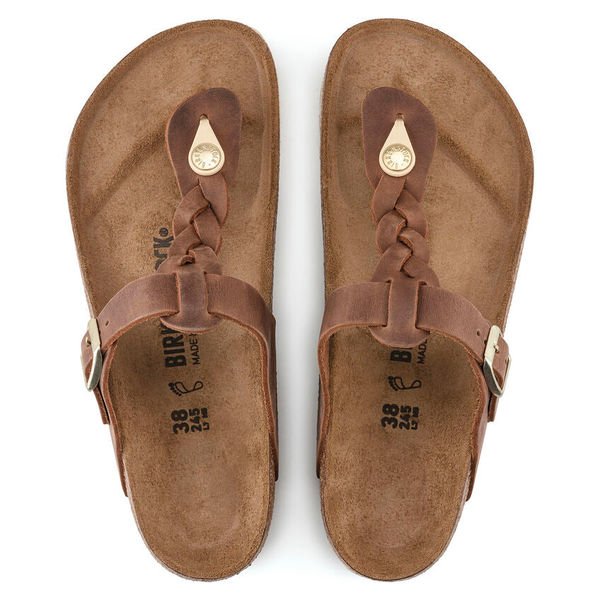 Birkenstock GIZEH BRAIDED 1021355 Cognac | Cuir Largeur Régulière - Dealorys