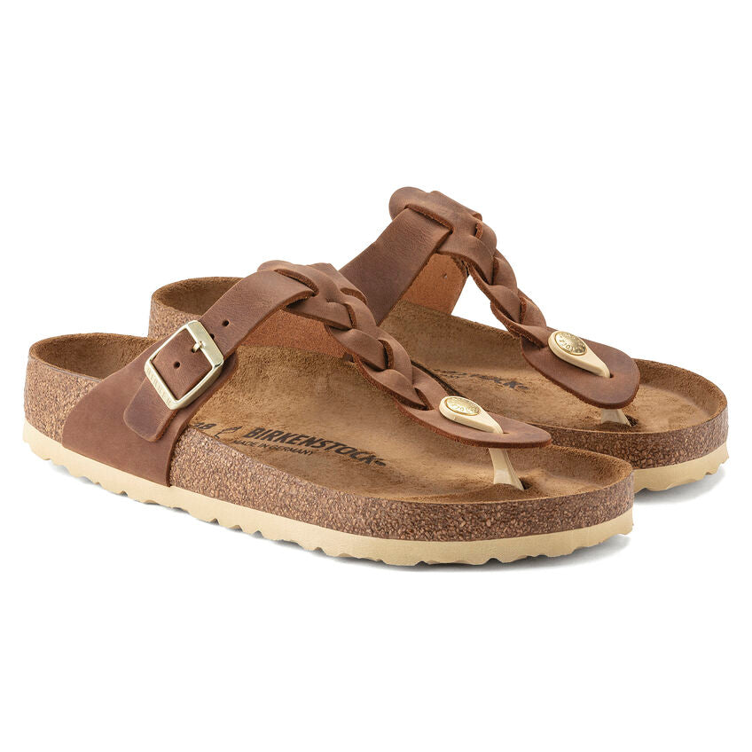 Birkenstock GIZEH BRAIDED 1021355 Cognac | Cuir Largeur Régulière - Dealorys