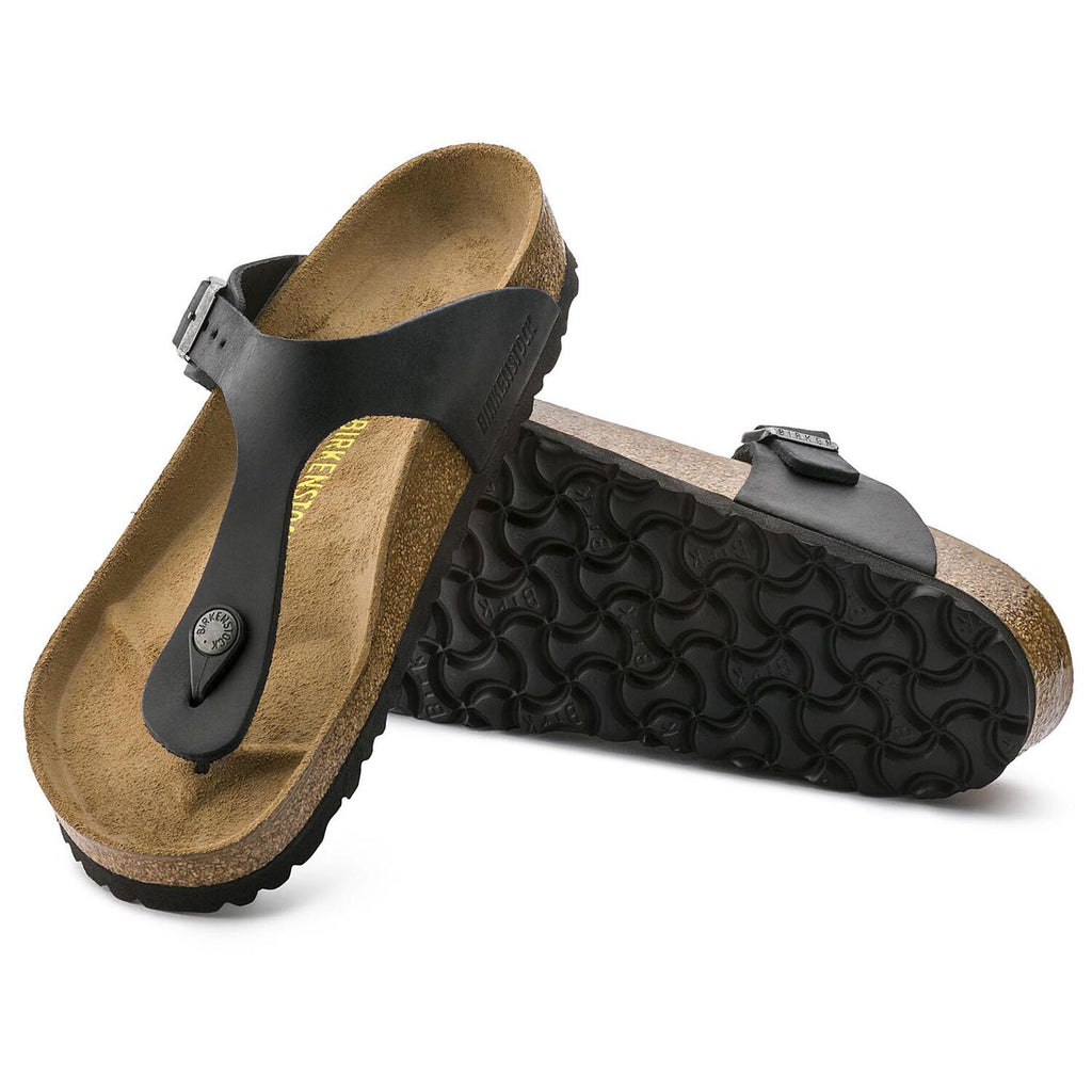 Birkenstock GIZEH 845251 Cuir Noir Naturel Largeur Régulière - Dealorys