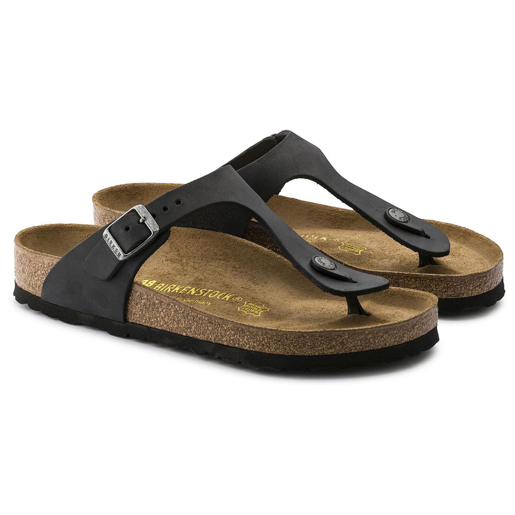 Birkenstock GIZEH 845251 Cuir Noir Naturel Largeur Régulière - Dealorys