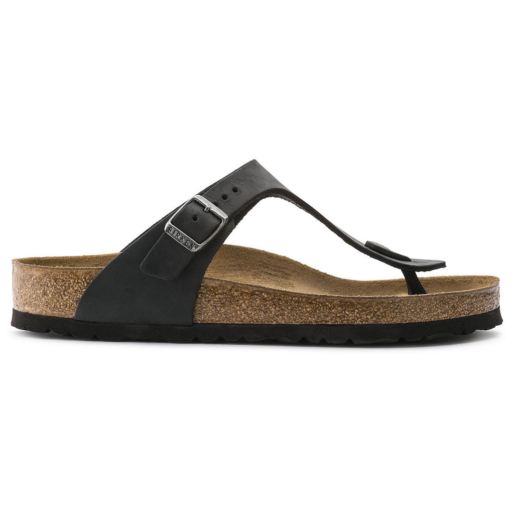 Birkenstock GIZEH 845251 Cuir Noir Naturel Largeur Régulière - Dealorys