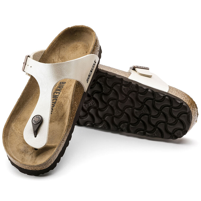 Birkenstock GIZEH 0943871 Graceful Pearl White | Birko-Flor Largeur Régulière - Dealorys