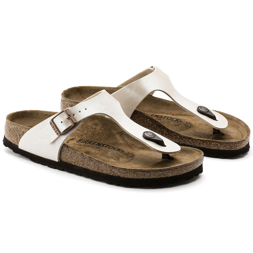 Birkenstock GIZEH 0943871 Graceful Pearl White | Birko-Flor Largeur Régulière - Dealorys