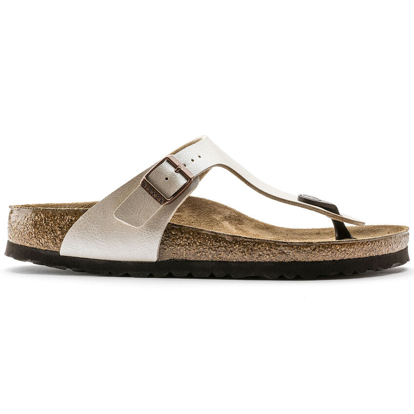 Birkenstock GIZEH 0943871 Graceful Pearl White | Birko-Flor Largeur Régulière - Dealorys