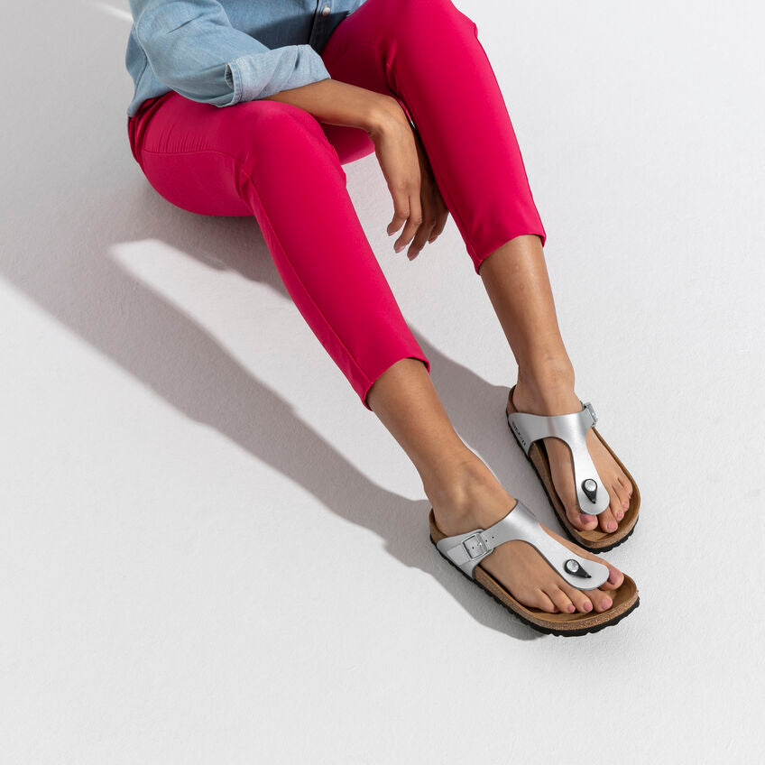 Birkenstock GIZEH 043851 Silver | Birko-Flor Largeur Régulière - Dealorys
