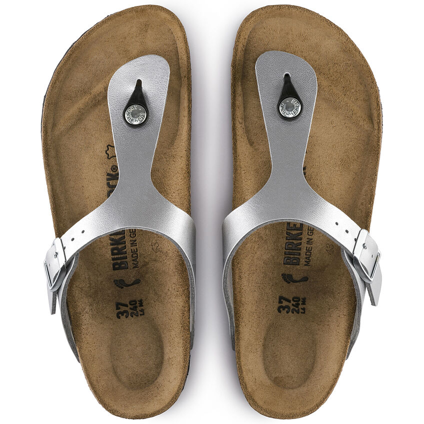 Birkenstock GIZEH 043851 Silver | Birko-Flor Largeur Régulière - Dealorys