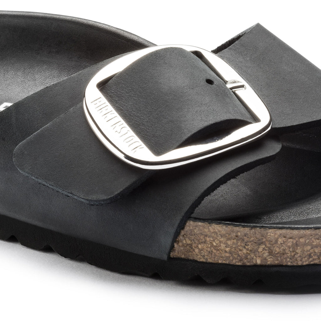 Birkenstock MADRID BIG BUCKLE 1006523 Black Leather Largeur Étroite - Dealorys