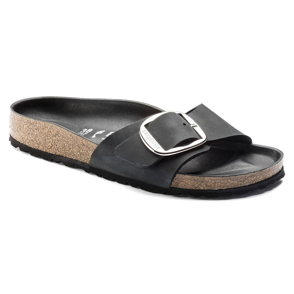 Birkenstock MADRID BIG BUCKLE 1006523 Black Leather Largeur Étroite - Dealorys