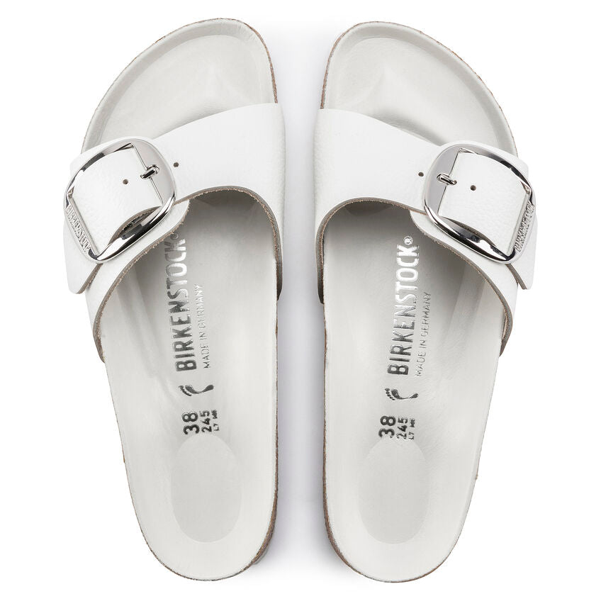 Birkenstock MADRID BIG BUCKLE 1018866 Blanc | Cuir Largeur Étroite - Dealorys