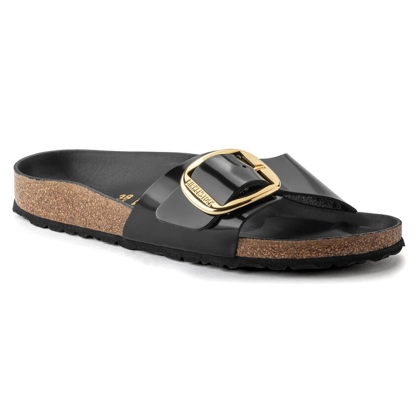 Birkenstock MADRID BIG BUCKLE High Shine 1022650 Noir | Cuir Largeur Étroite - Dealorys