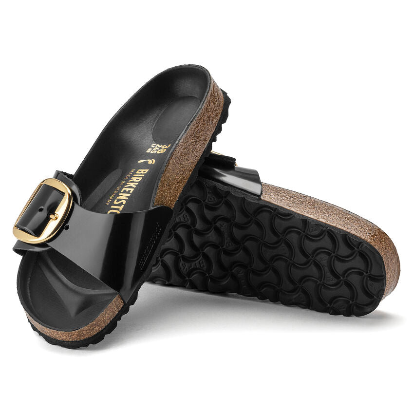 Birkenstock MADRID BIG BUCKLE High Shine 1022650 Noir | Cuir Largeur Étroite - Dealorys