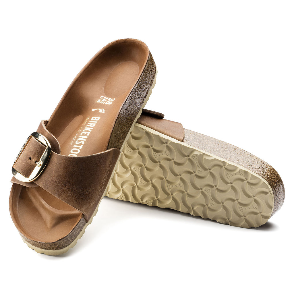 Birkenstock Madrid Big Buckle 1006525 Cognac Cuir Largeur Étroite - Dealorys