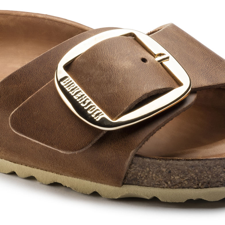 Birkenstock Madrid Big Buckle 1006525 Cognac Cuir Largeur Étroite - Dealorys