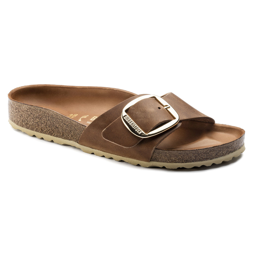 Birkenstock Madrid Big Buckle 1006525 Cognac Cuir Largeur Étroite - Dealorys