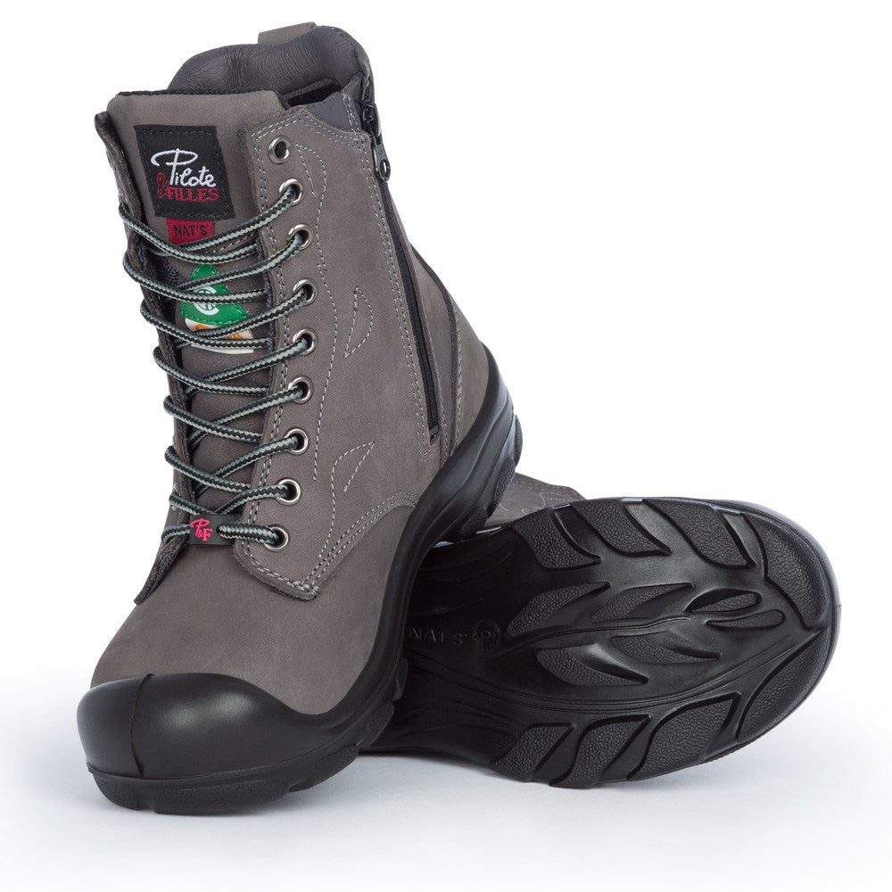 Pilote & Filles S558 CHARCOAL Bottes de travail 8''pour Femmes - Dealorys