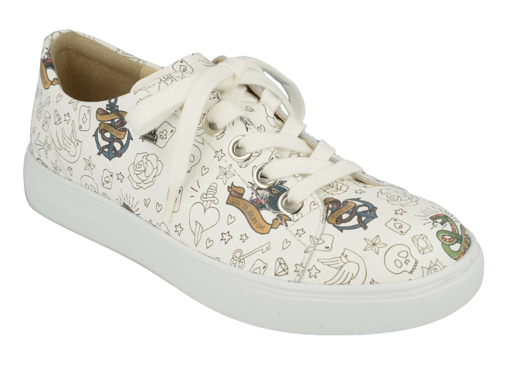 Finn Comfort ELPASO 2479-632000 White Graffiti Chaussures Orthopédiques avec Semelles Amovibles - Dealorys