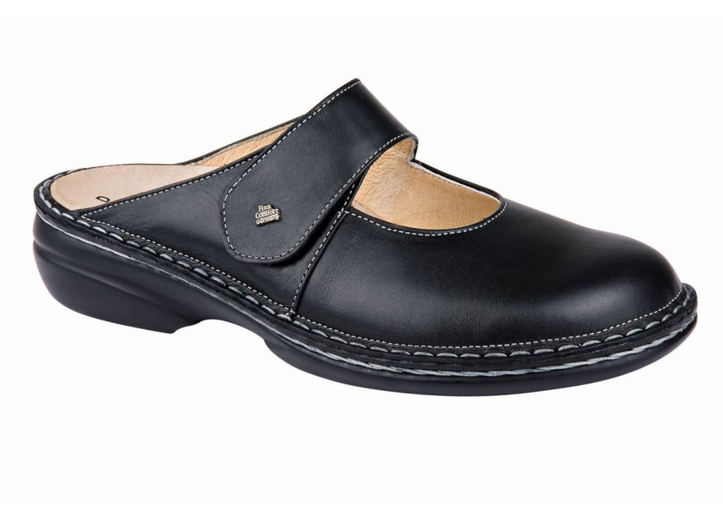 Finn Comfort STANFORD 2552-014099 Black Nappa Sabots Orthopédiques avec Semelles Amovibles - Dealorys