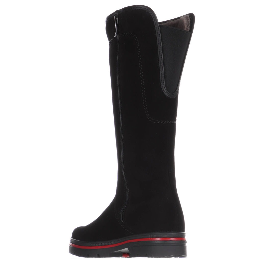 Pajar FANTASY S Suede Black Stella Red/Alicia Mink Botte chaude Peau de mouton FAIT AU CANADA avec CRAMPONS Amovibles - Dealorys