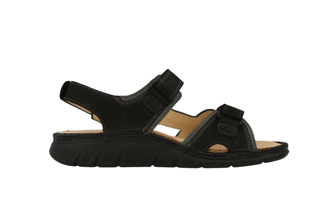 Finn Comfort WANAKA-S 81540-901757 Noir/Gris | Sandale Orthopédique avec Semelle Amovible - Dealorys