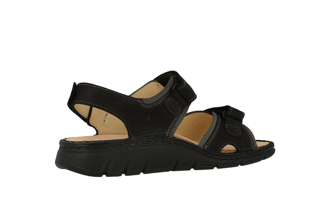 Finn Comfort WANAKA-S 81540-901757 Noir/Gris | Sandale Orthopédique avec Semelle Amovible - Dealorys