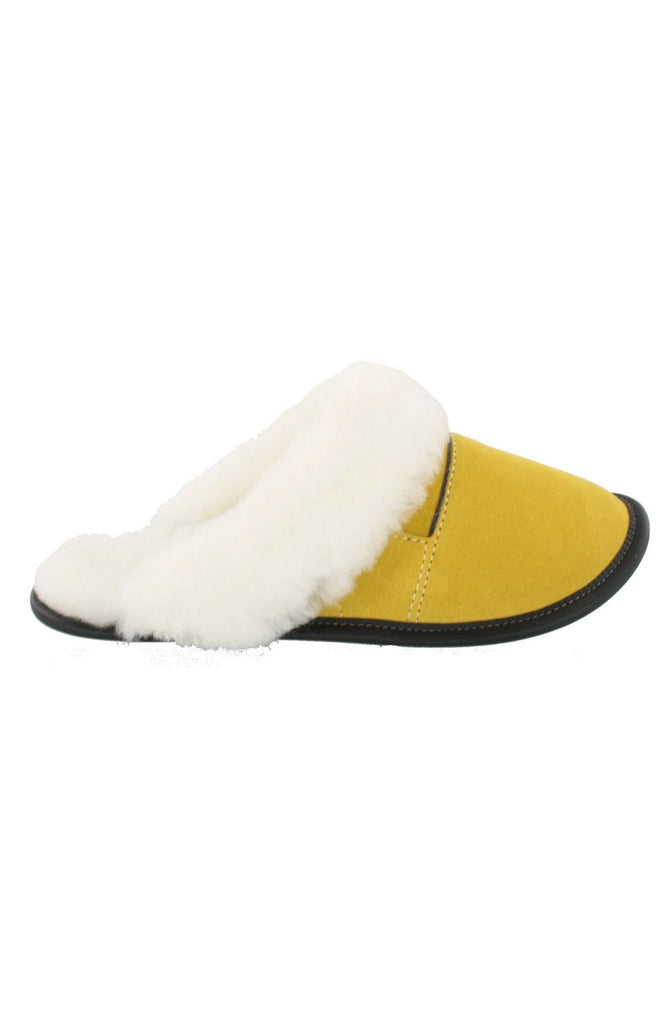 Pantoufles Garneau TÊTE DE MULE 2 TONS Soleil pour Femmes en Mouton - Dealorys