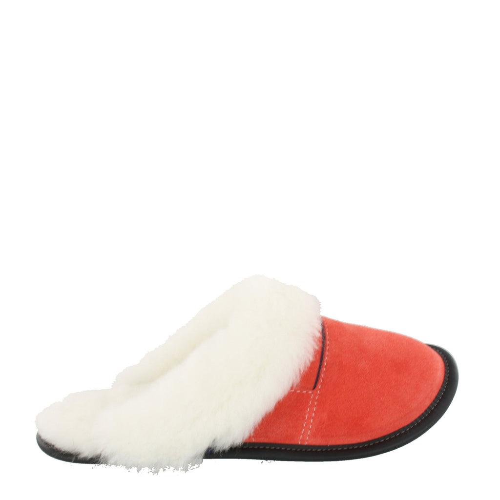 Pantoufles Garneau TÊTE DE MULE 2 TONS Coral pour Femmes en Mouton - Dealorys