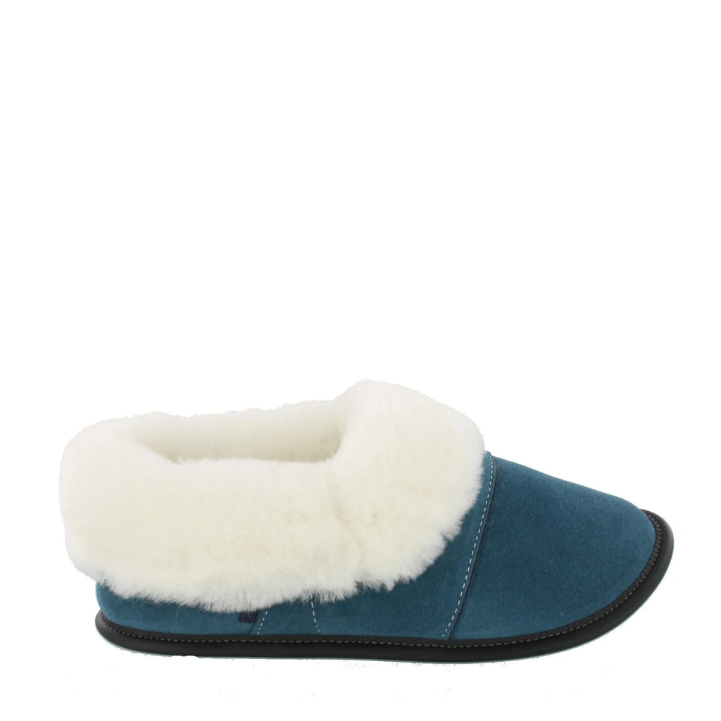 Pantoufles Garneau PARESSEUSE Suède Aqua Shearling Blanc | Pantoufles pour femmes - Dealorys