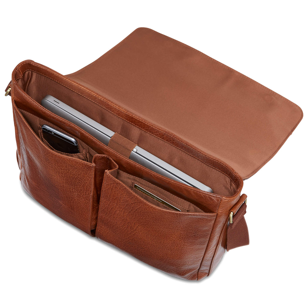 Mancini Sac de messager pour ordinateur portable / tablette 15" 1410-01 | Cuir - Dealorys