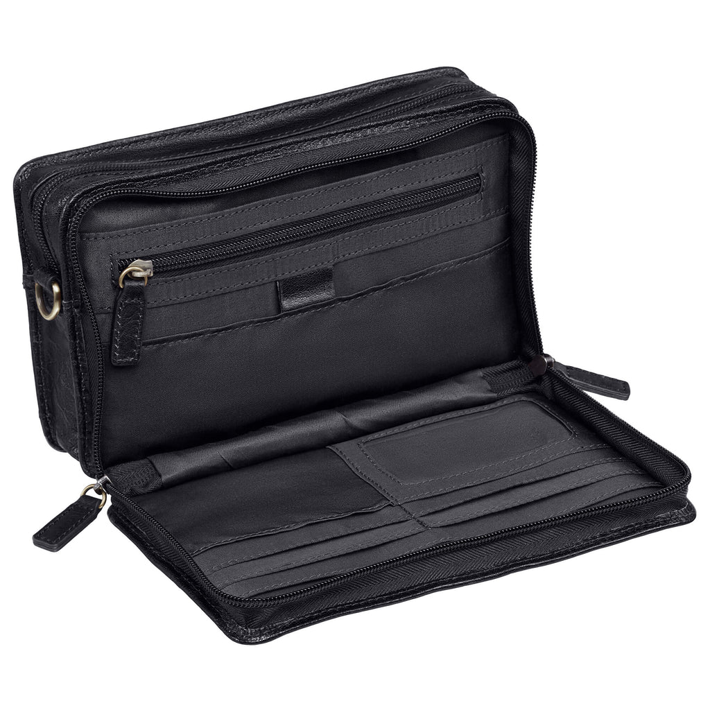 Mancini Sac unisex avec organisateur zippée 1410-09 | Cuir - Dealorys
