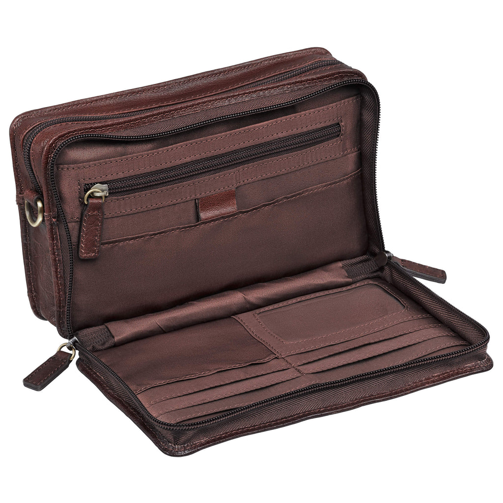Mancini Sac unisex avec organisateur zippée 1410-09 | Cuir - Dealorys