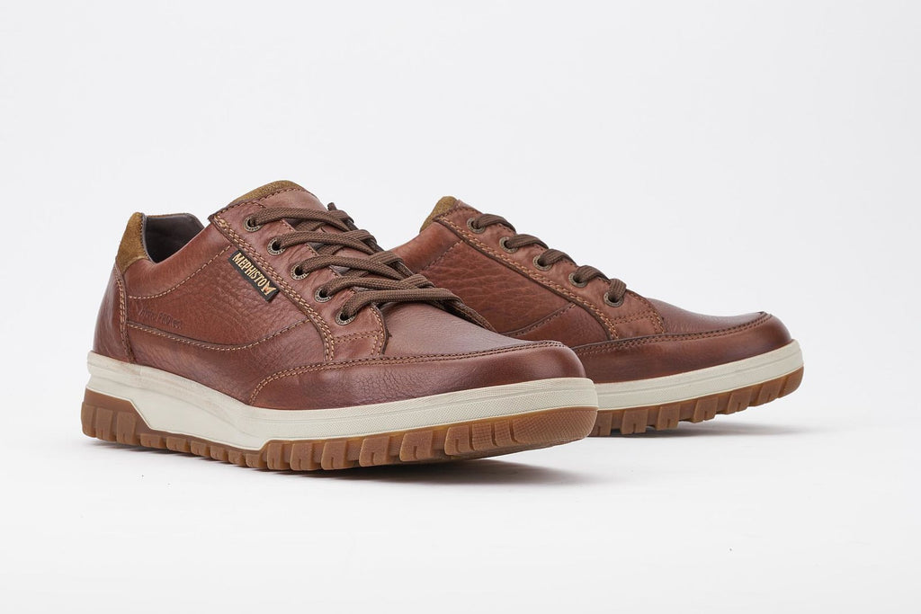 Mephisto PACO Noisette Chaussures Confortables à lacets pour hommes avec semelles amovibles - Dealorys