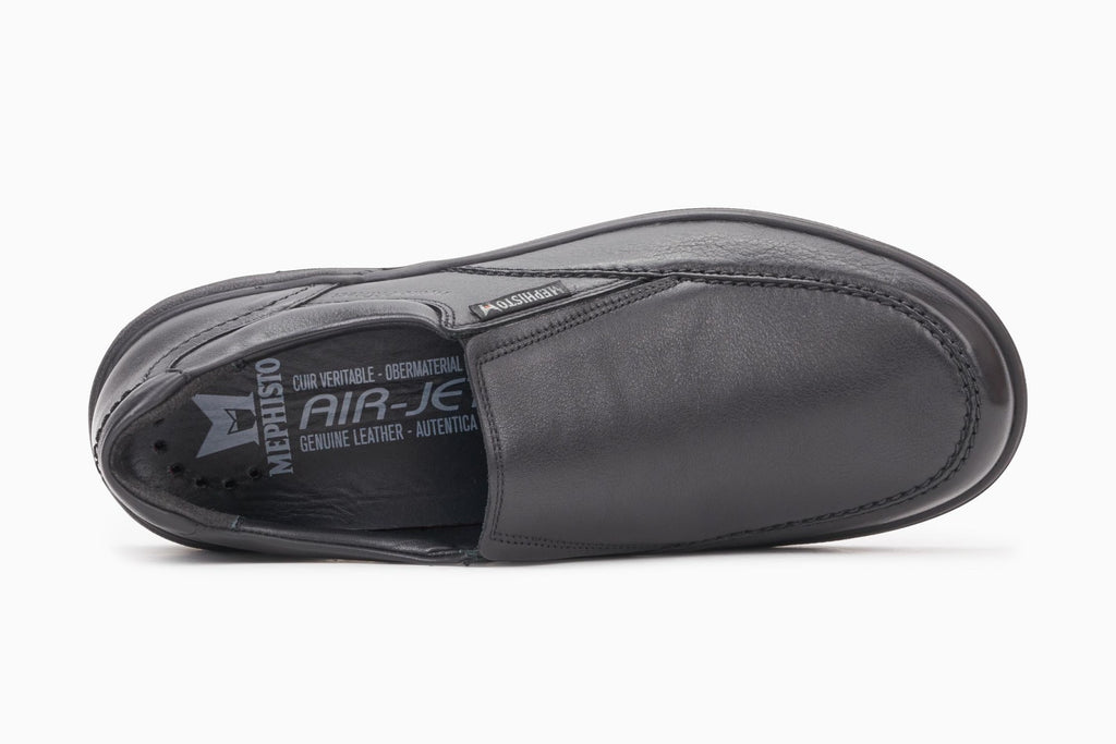 Mephisto DAVY Black Moccasin Confortables doublé cuir pour hommes avec semelles amovibles - Dealorys