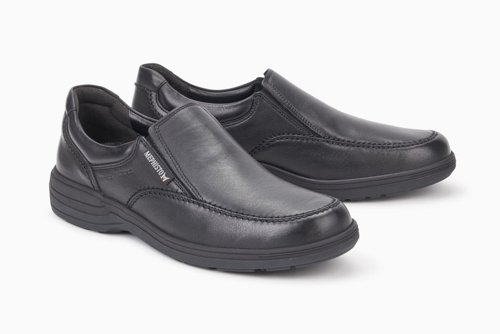 Mephisto DAVY Black Moccasin Confortables doublé cuir pour hommes avec semelles amovibles - Dealorys