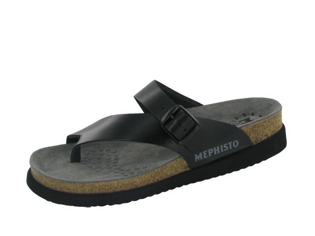 Mephisto HELEN PLUS Black 2800 Sandales en cuir pour femmes large - Dealorys