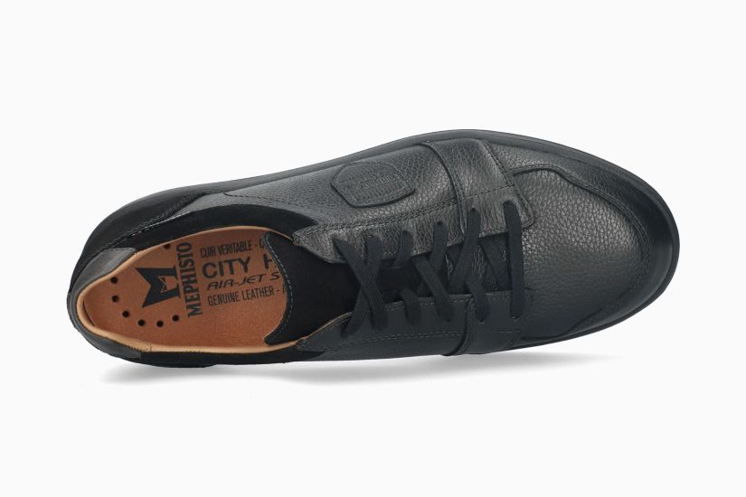 Mephisto Hugh Noir 27400 | Chaussures avec semelles amovibles - Dealorys