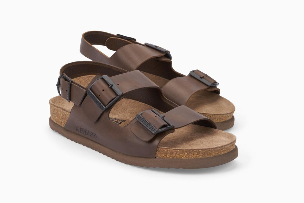 Mephisto NARDO Dark Brown 3451 Sandale de marche pour Homme Orthopédique - Dealorys