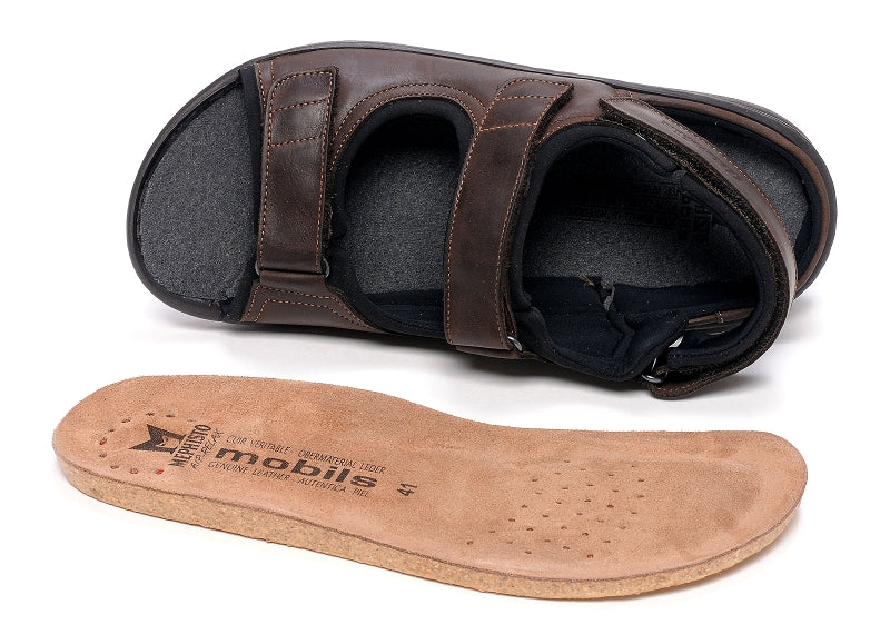 Mobils VALDEN 11951 Dark Brown by Mephisto Sandale Confortable pour hommes avec semelles amovibles Large - Dealorys