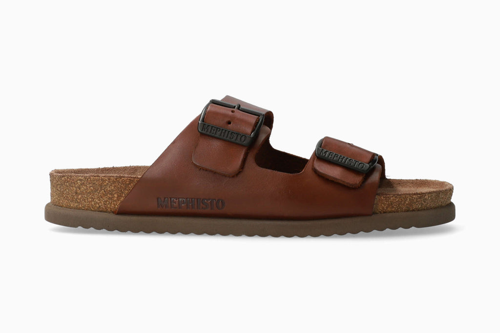 Mephisto NERIO Chestnut Cuir huilé 3478 Sandale pour Homme Orthopédique - Dealorys