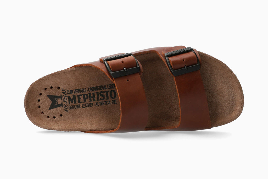 Mephisto NERIO Chestnut Cuir huilé 3478 Sandale pour Homme Orthopédique - Dealorys