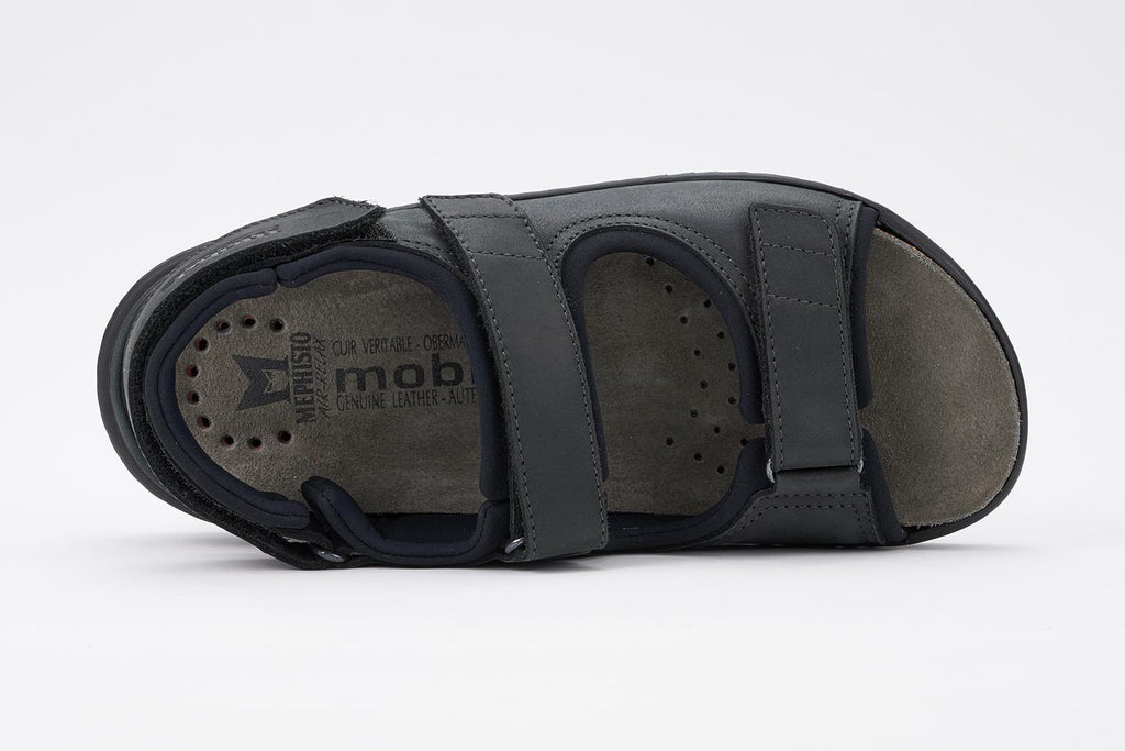 Mobils VALDEN 11900 Black by Mephisto Sandale Confortable pour hommes avec semelles amovibles Large - Dealorys