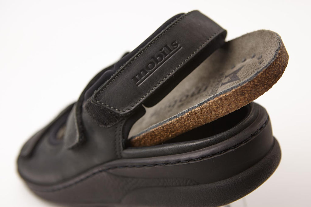 Mobils VALDEN 11900 Black by Mephisto Sandale Confortable pour hommes avec semelles amovibles Large - Dealorys