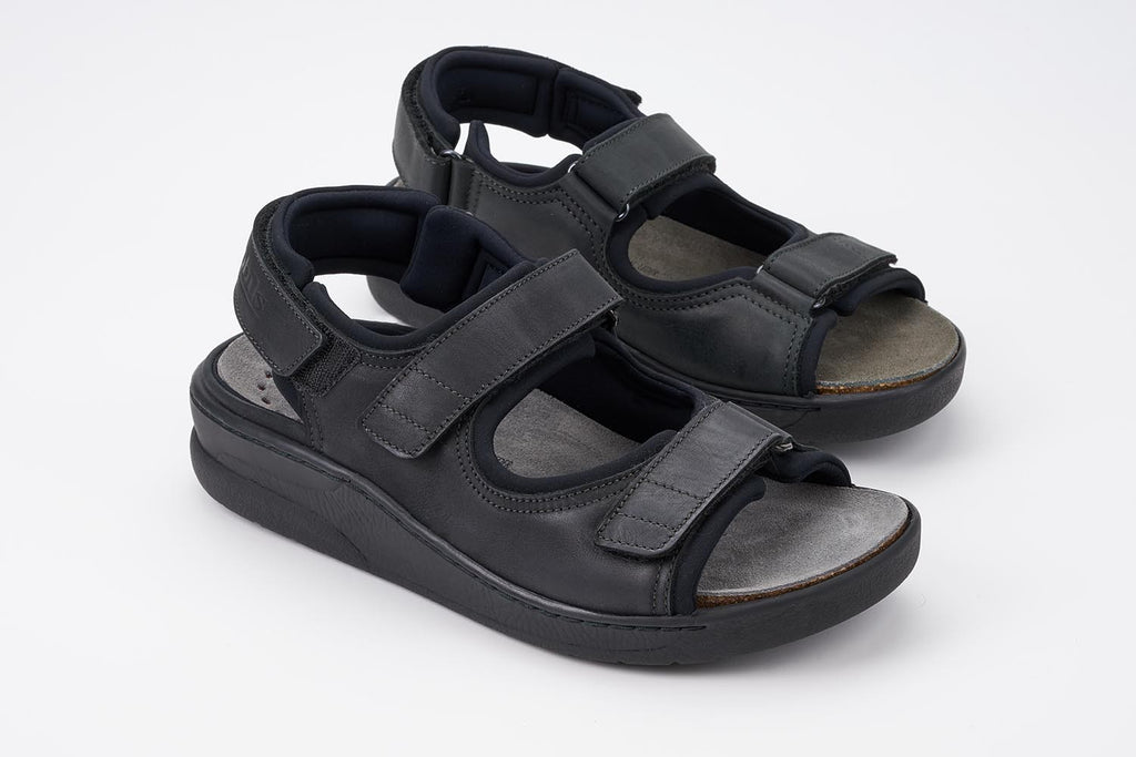 Mobils VALDEN 11900 Black by Mephisto Sandale Confortable pour hommes avec semelles amovibles Large - Dealorys